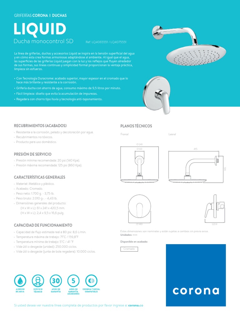 ficha-tecnica-ducha-monocontrol-liquid-pdf-centroam-rica-materiales