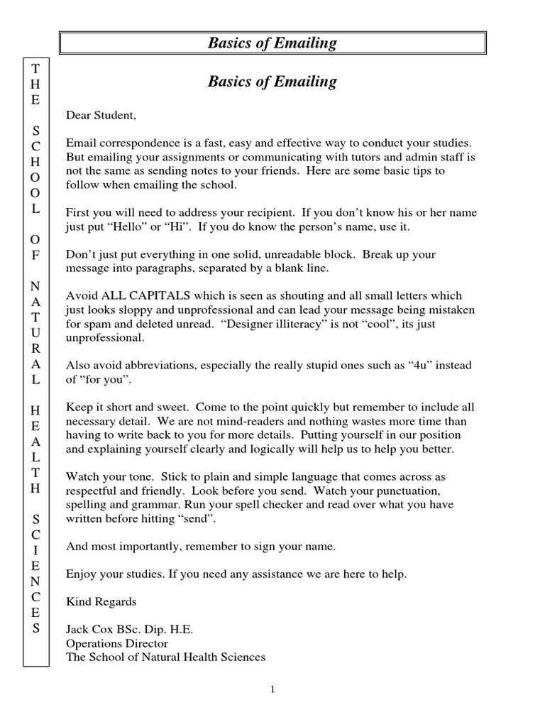 Basics of Emailing PDF | PDF