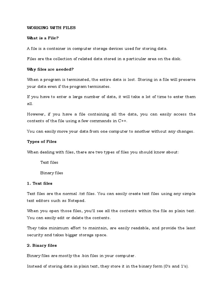 File Handling and Templates in C++ | PDF | Parameter (Computer ...