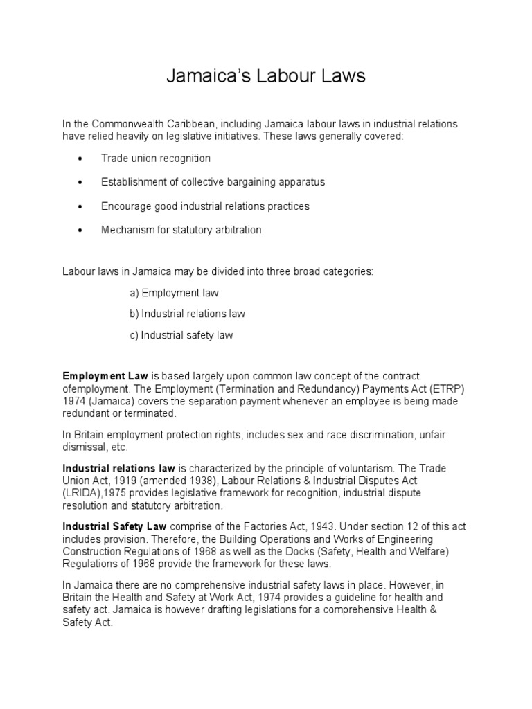 Jamaica’s Labour Laws: Your Guide to Upholding Workplace Rights