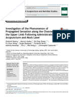 Investigation of The Phenomenon of Propagated Sensation Along The Channels in The Upper Limb Following Administration of Acupuncture and Mock Laser
