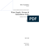 Water Supply, Storage & Reticulation Works: Bill of Quantities