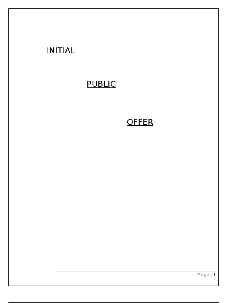 Final Report On IPO | PDF | Initial Public Offering | Public Company