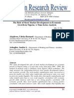 The Role of Stock Market Development On Economic Growth in Nigeria A Time Series Analysis