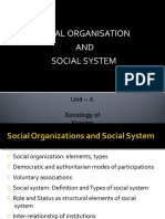 Socialorganisation and Socialsystem