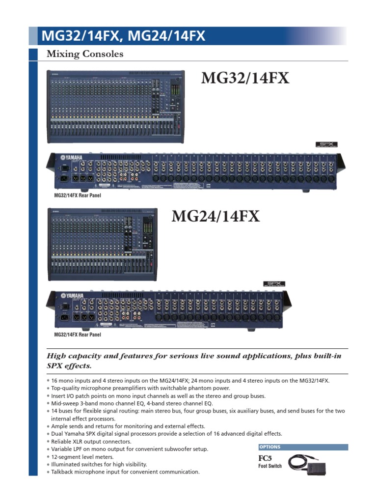 Yamaha MG24/14FX Mixer Overview | PDF | Audio Electronics