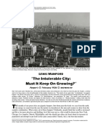 "The Intolerable City: Must It Keep On Growing?": Ewis Umford