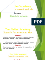 Learn Spanish Days of the Week with Tres Valles Academy