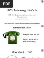 LN05: Technology Life Cycle: EEE 452: Engineering Economics and Management