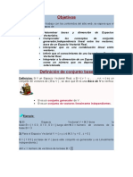 Objetivos: Definición: Si V Un Espacio Vectorial Real, y B (V 1, - . - , V N ) Es Un