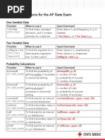 Calculator Functions For The AP Stats Exam PDF