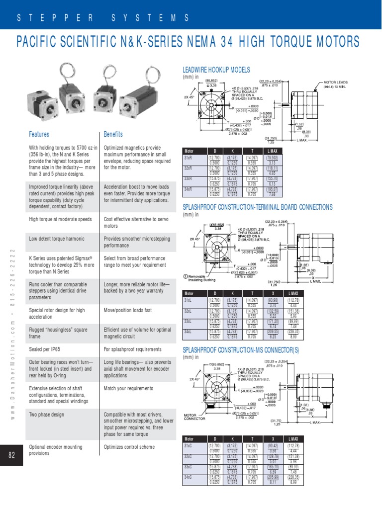 Nema 34 N3 K3 Stepper Systems TB PDF Electric Motor Electrical