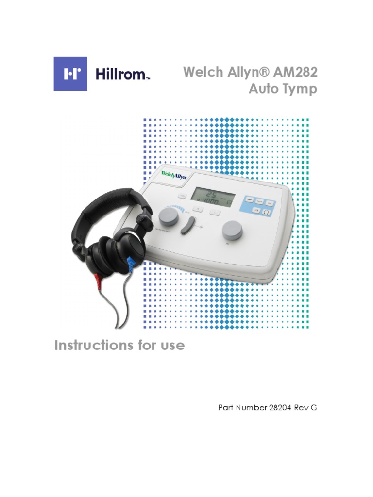 Welch Allyn® AM282 Auto Tymp: Part Number 28204 Rev G | PDF ...