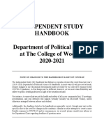 Independent Study Handbook Department of Political Science at The College of Wooster 2020-2021