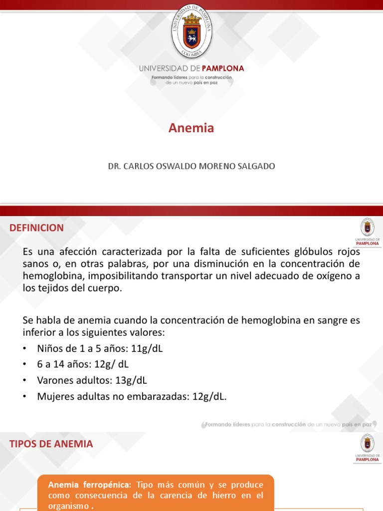 Tipos y síntomas de la anemia | PDF | Anemia | Glóbulo rojo