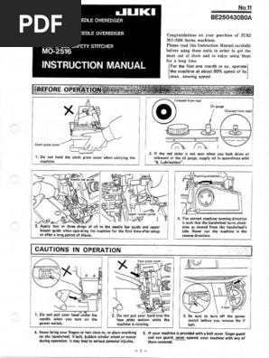 Juki Mo 2516 Instrction Manual Pdf