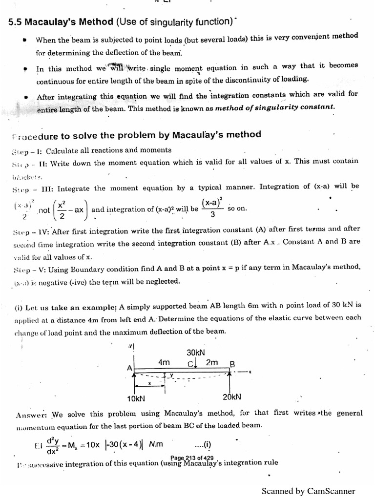 Macaulay's Method Notes | PDF