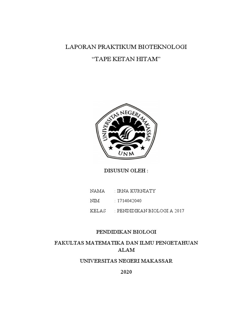 Laporan Tape Ketan Hitam Irna Kurniaty 1714042040 PDF