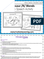 Dinosaur /R/ Blends: Fun Speech Activity