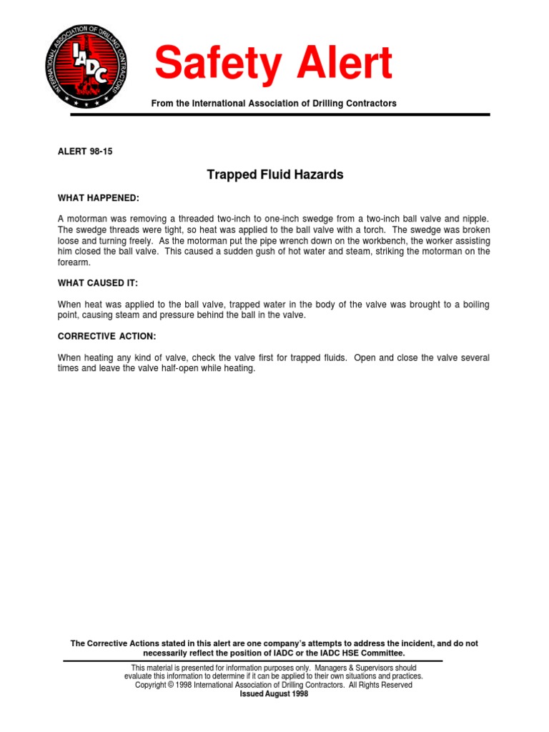 Trapped Fluid Hazards PDF