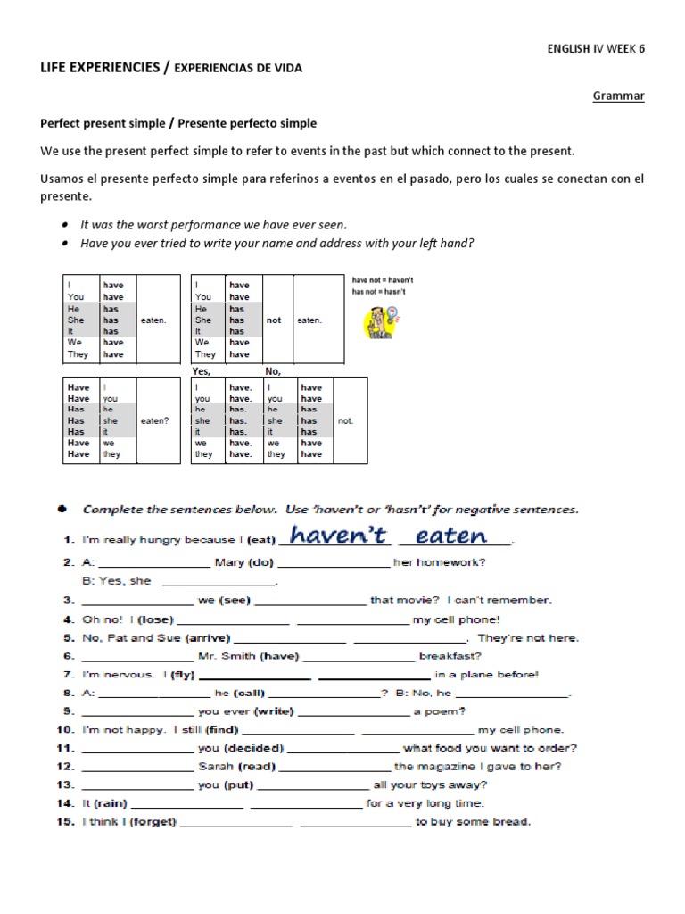 Mat Inglés IV Sem 6 PDF