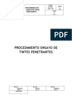 Procedimiento de Tintes Penetrantes