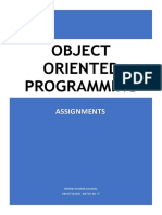 Object Oriented Programming: Assignments