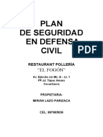 Plan de Seguridad Restaurant Polleria El Fogon