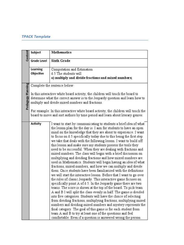 Engaging Fractions Jeopardy Lesson | PDF | Fraction (Mathematics ...