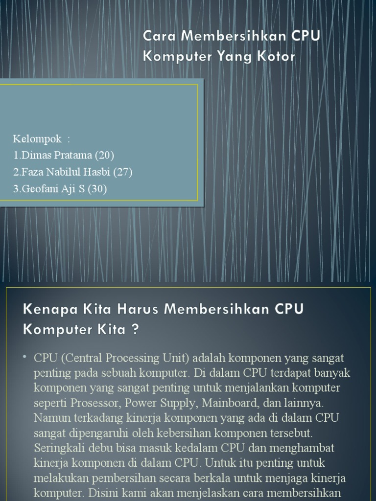 Cara Membersihkan CPU Komputer Yang Kotor (BIN Tugas 1) - PDF