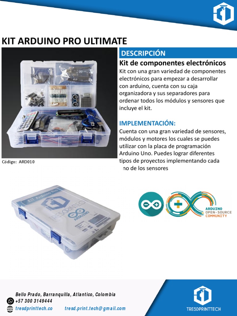 Kit Arduino Pro Ultimate Completo | PDF | Diodo emisor de luz | Arduino
