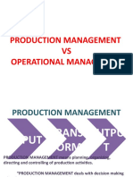 Production Management VS Operational Management