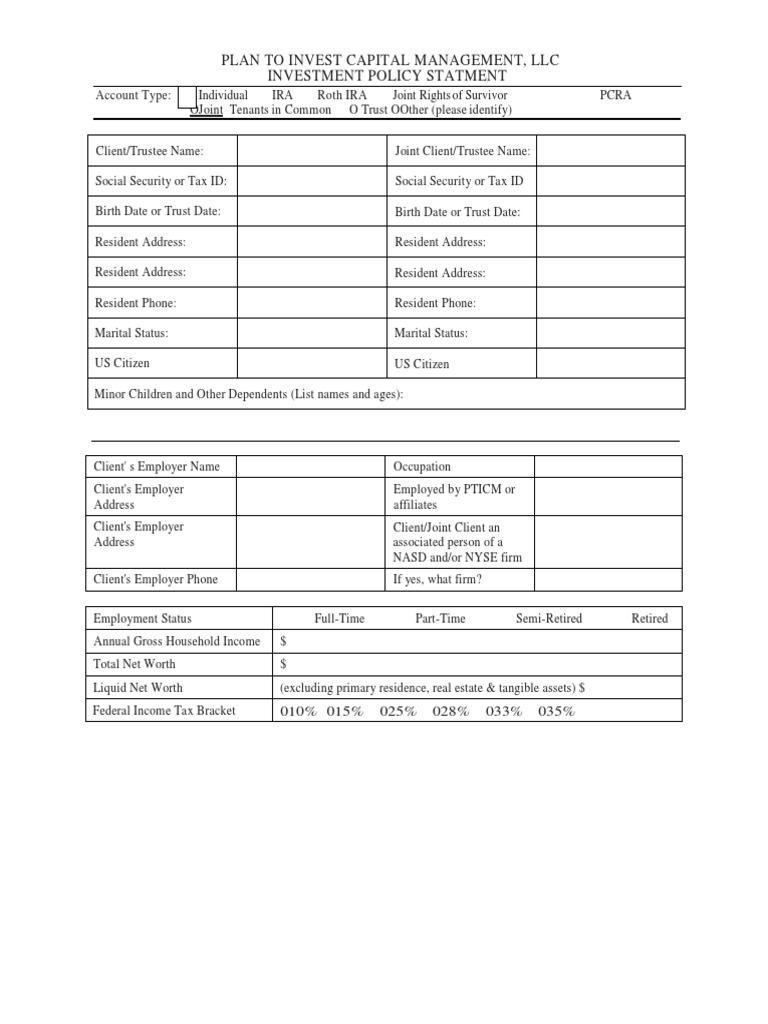 Investment Policy Statement Overview | PDF | Asset Allocation | Investing