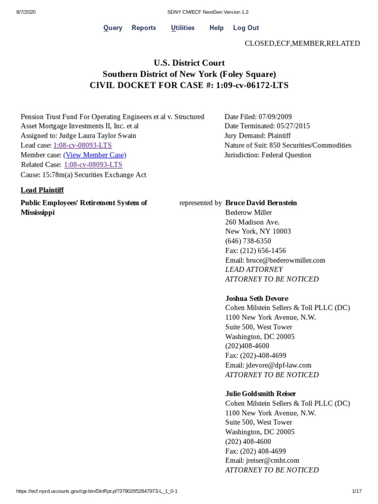 SDNY CM ECF NEXTGEN VERSION 1 8 5 visual data 2