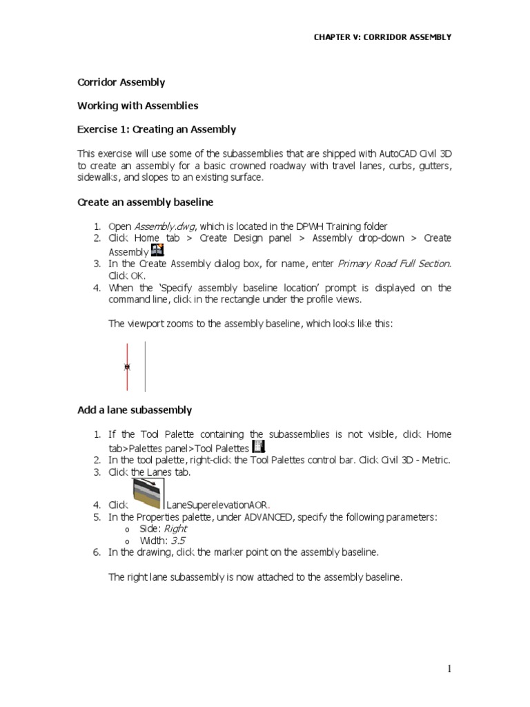 Corridor Assembly Working With Assemblies Exercise 1: Creating An ...