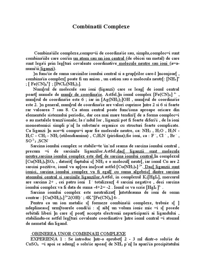 Combinatii Complexe | PDF