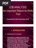 Job Analysis:: An Important Return-to-Work Tool