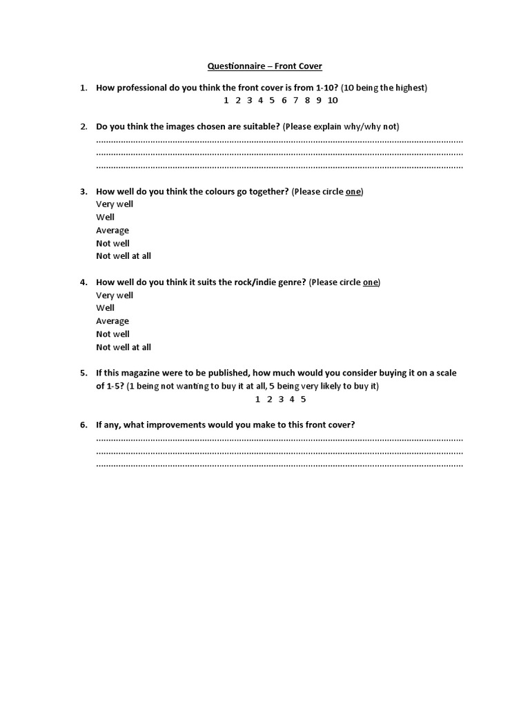 Questionnaire | PDF