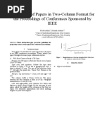 Preparation of Papers in Two-Column Format For The Proceedings of Conferences Sponsored by Ieee