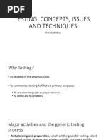 Testing: Concepts, Issues, and Techniques: Dr. Sohail Khan