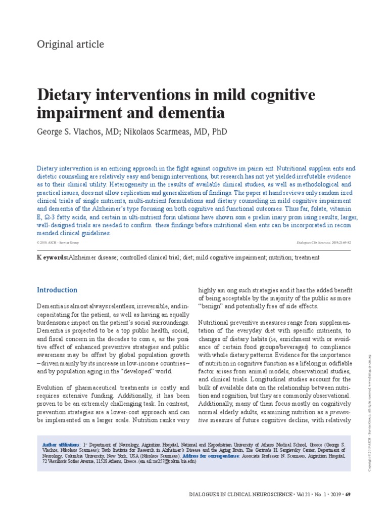 DialoguesClinNeurosci 21 69 PDF Vitamin E Dementia