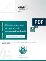 Elaboración y Entrega de Evidencias De: Examen Extraordinario