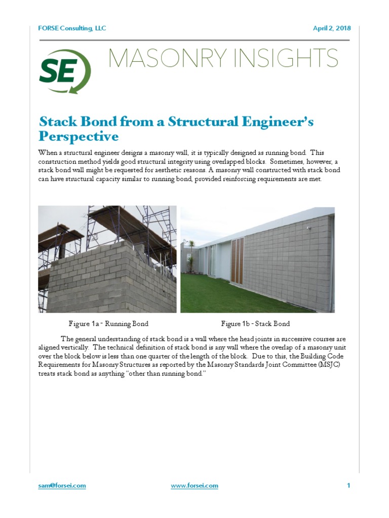 Stack Bond Walls: Structural Insights | PDF | Masonry | Beam (Structure)