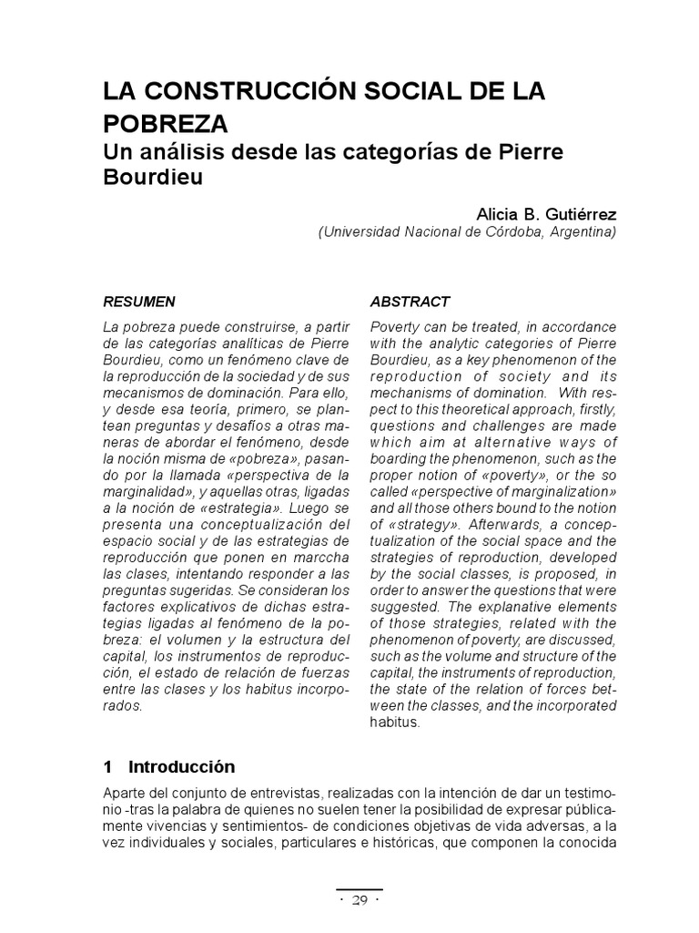 3 - Gutierrez A. La Construccion Social de La Pobreza PDF | PDF ...