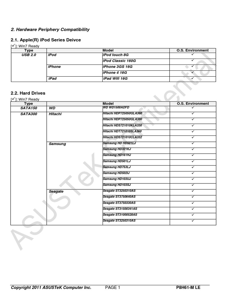 P8h61 M Le Device Report Pdf I Pod I Pad