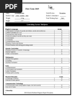 First Term 2019: Learning Areas/ Subjects