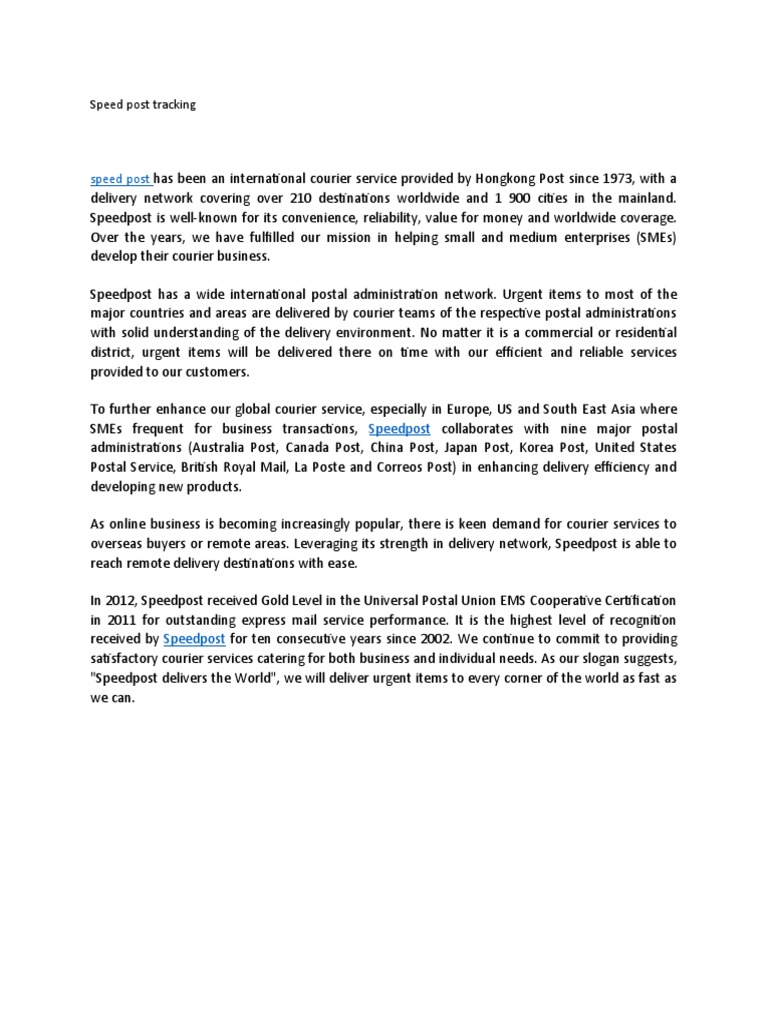 Speed Post Courier PDF