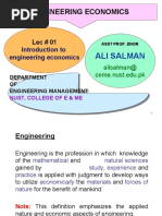 Engineering Economics: Ali Salman