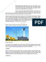 Daftar 8 jenis sumber energi terbarukan di Indonesia yang layak dikembangkan untuk memenuhi kebutuhan energi di Indonesia