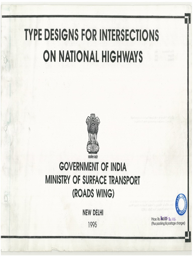 Type Desings For Intersections On National Highways | PDF
